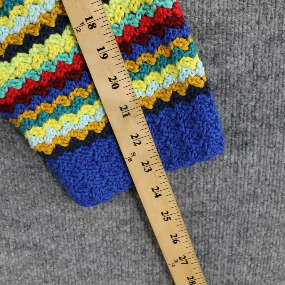 Moth Sweater Small Betty Knit Cardigan Multicolor Crochet Open Knit Boho Artsy - Picture 15 of 15